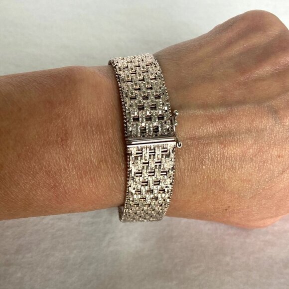 Italian Milor Sterling Silver 925 Heavy 16mm Wide Woven Riccio Bracelet 7.25" - Picture 2 of 16